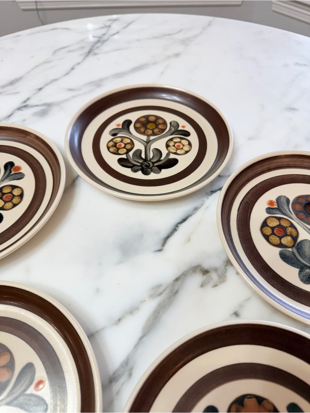 Denby-Langley Mayflower Stoneware Bread & Butter Plates Set of 5 1960’s England - Picture 9 of 13